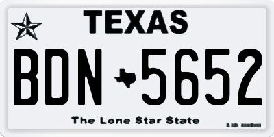 TX license plate BDN5652