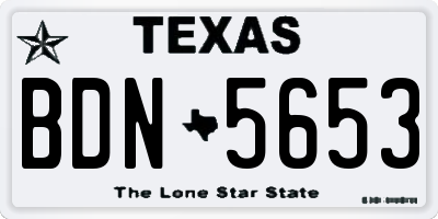 TX license plate BDN5653