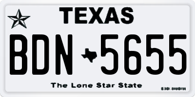 TX license plate BDN5655