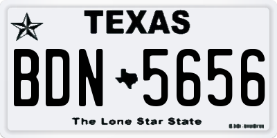 TX license plate BDN5656