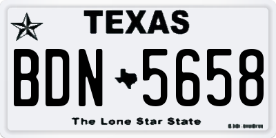 TX license plate BDN5658