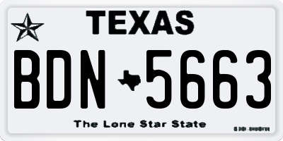 TX license plate BDN5663