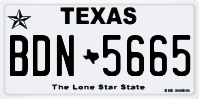 TX license plate BDN5665