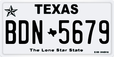TX license plate BDN5679