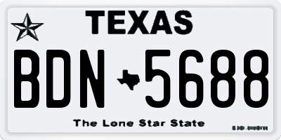 TX license plate BDN5688