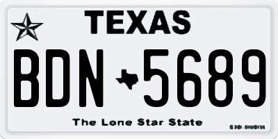 TX license plate BDN5689