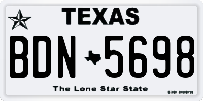 TX license plate BDN5698