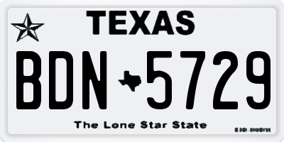 TX license plate BDN5729