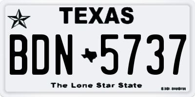 TX license plate BDN5737