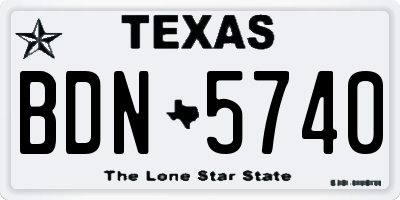 TX license plate BDN5740