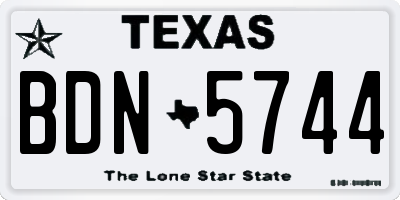 TX license plate BDN5744