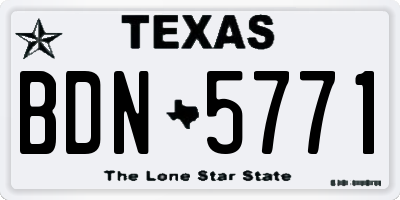TX license plate BDN5771