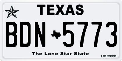 TX license plate BDN5773