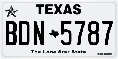 TX license plate BDN5787
