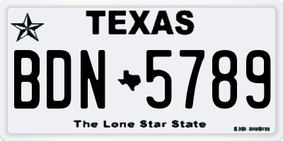 TX license plate BDN5789