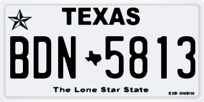 TX license plate BDN5813