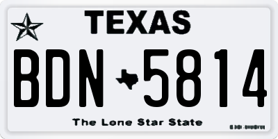 TX license plate BDN5814