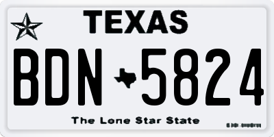 TX license plate BDN5824