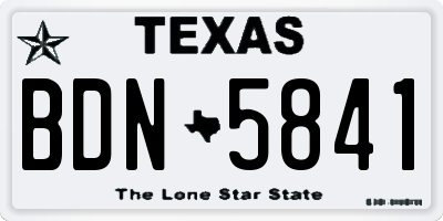 TX license plate BDN5841