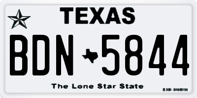TX license plate BDN5844