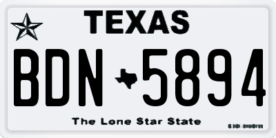 TX license plate BDN5894