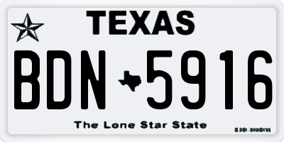 TX license plate BDN5916