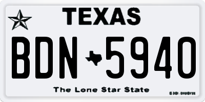 TX license plate BDN5940