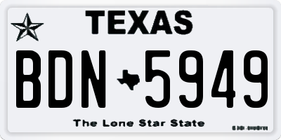TX license plate BDN5949