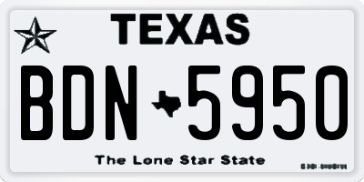 TX license plate BDN5950