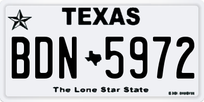 TX license plate BDN5972