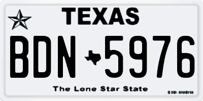 TX license plate BDN5976