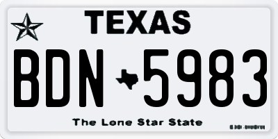 TX license plate BDN5983