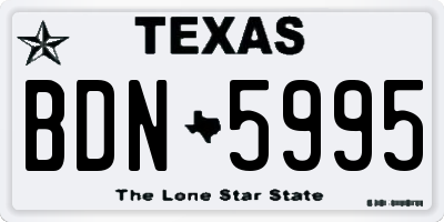 TX license plate BDN5995