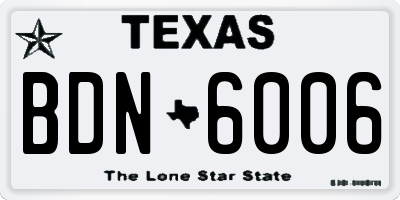 TX license plate BDN6006