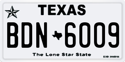 TX license plate BDN6009