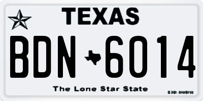 TX license plate BDN6014