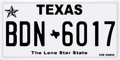 TX license plate BDN6017