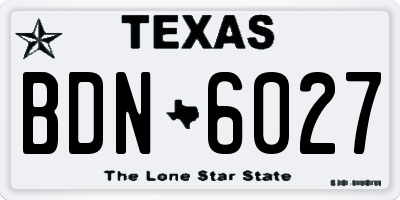 TX license plate BDN6027