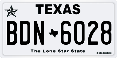 TX license plate BDN6028