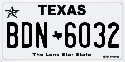 TX license plate BDN6032