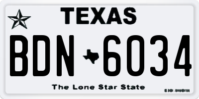 TX license plate BDN6034