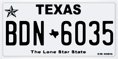 TX license plate BDN6035