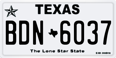 TX license plate BDN6037