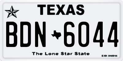 TX license plate BDN6044