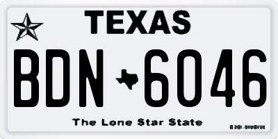 TX license plate BDN6046