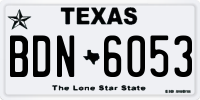 TX license plate BDN6053