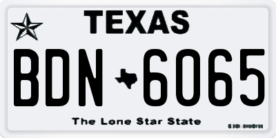 TX license plate BDN6065