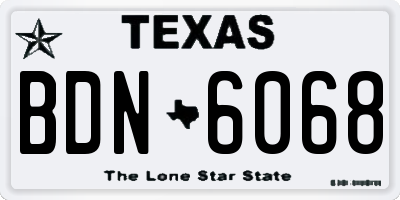 TX license plate BDN6068