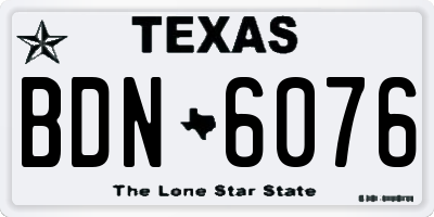 TX license plate BDN6076