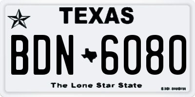 TX license plate BDN6080